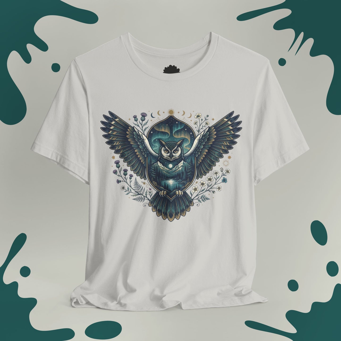 Guardian Owl & Aurora Borealis T-Shirt