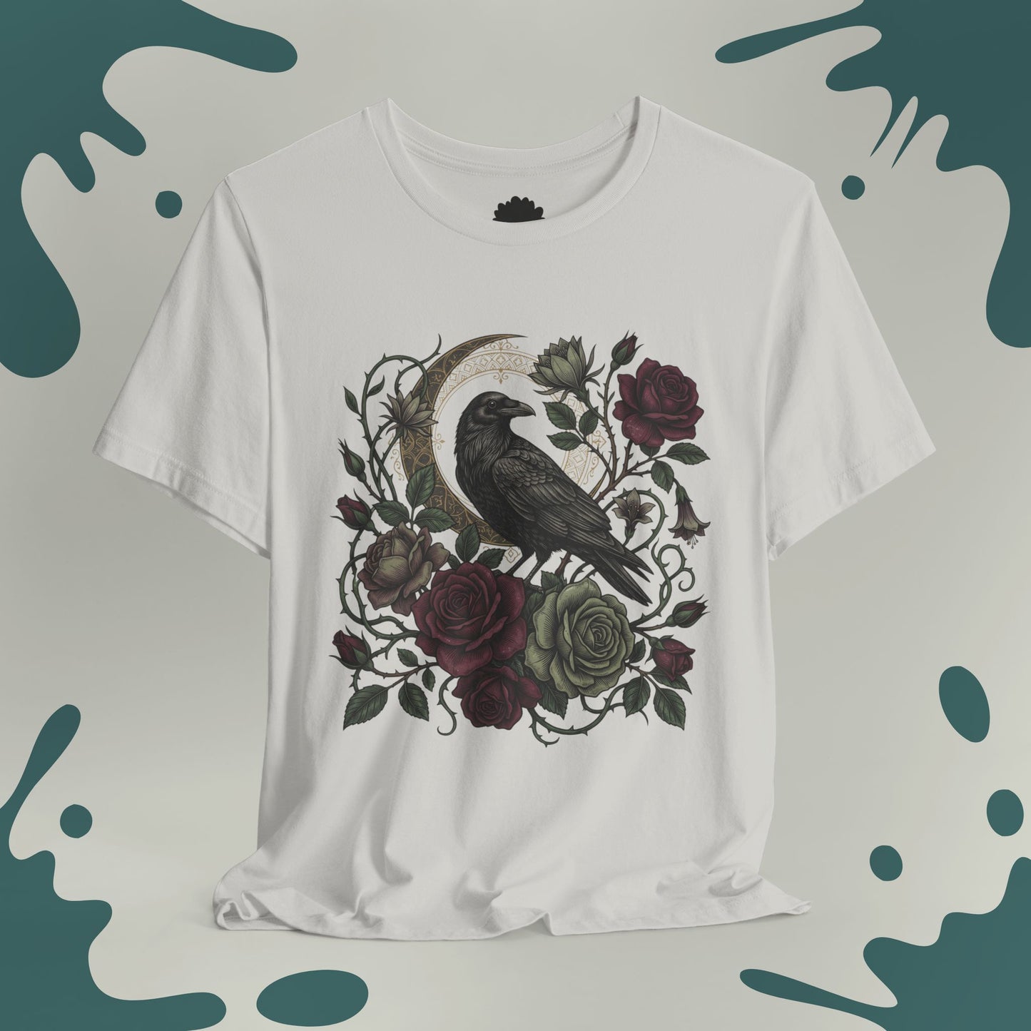 Gothic Raven & Roses T-Shirt