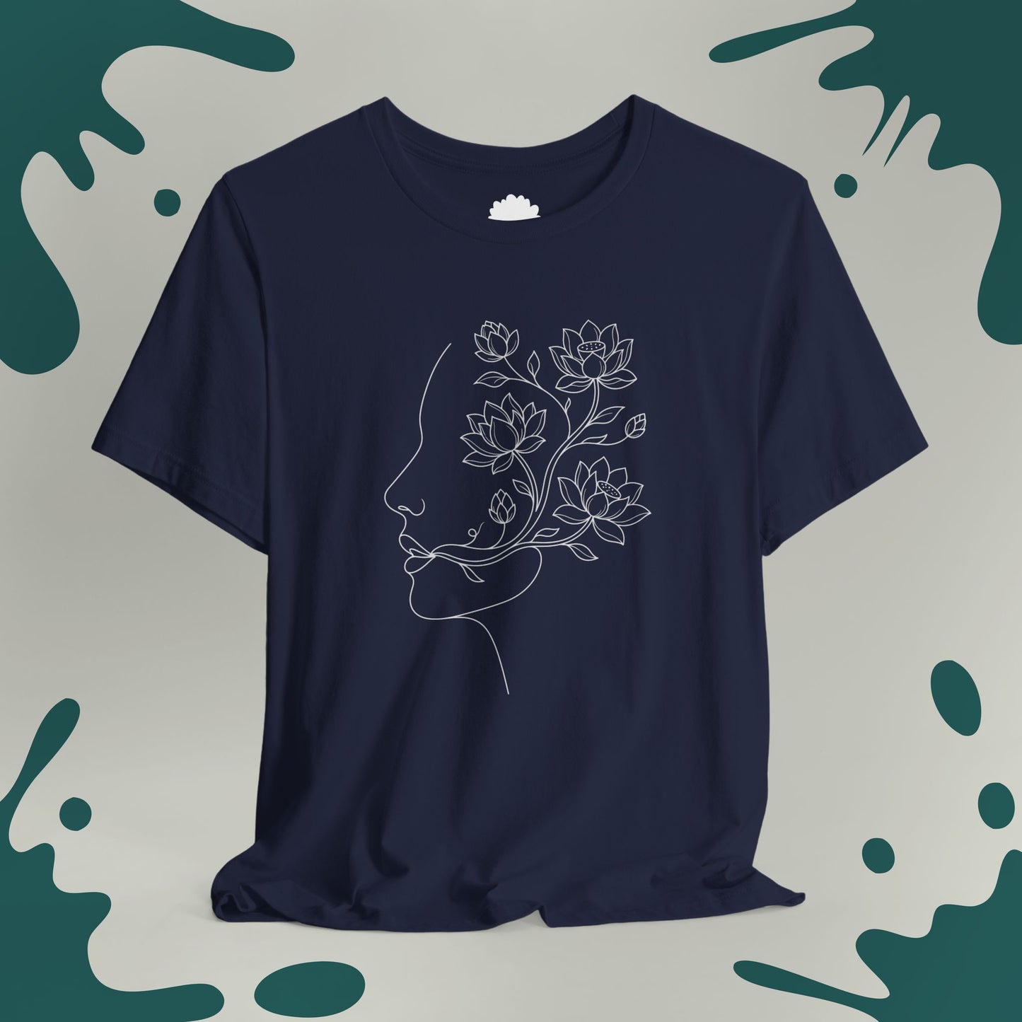 Blooming Lotus Line Art T-Shirt