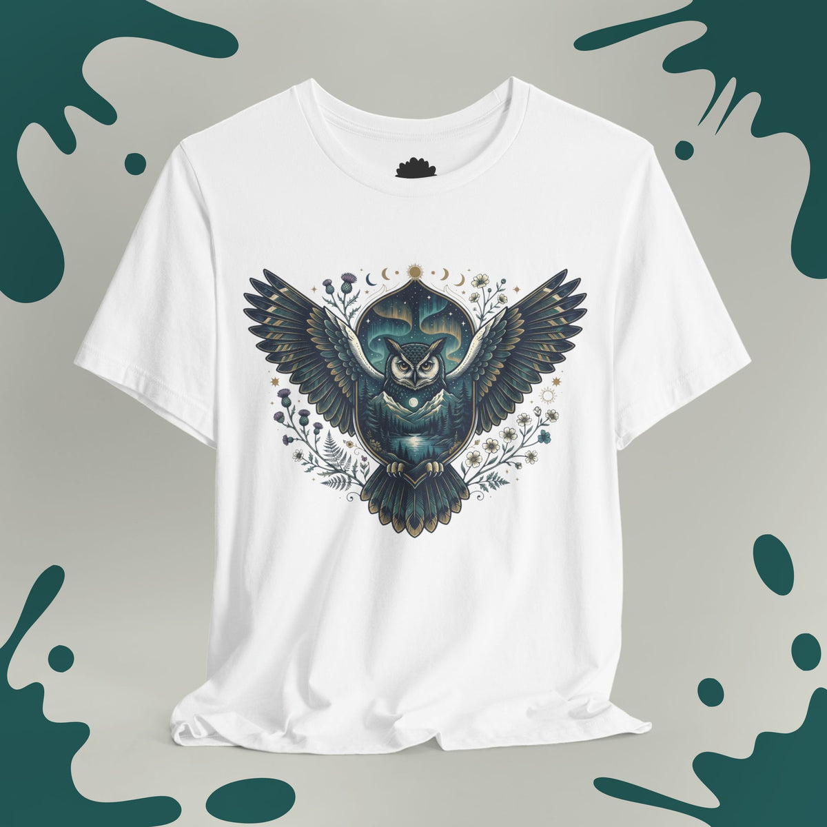 Guardian Owl & Aurora Borealis T-Shirt