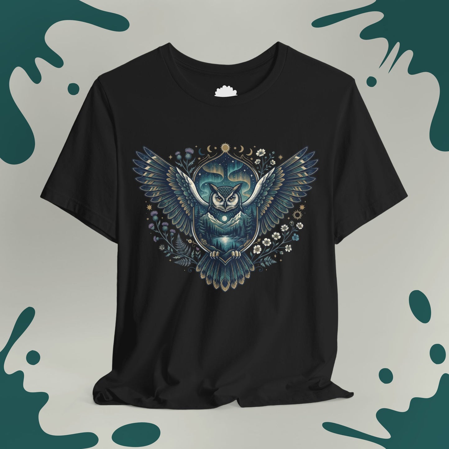 Guardian Owl & Aurora Borealis T-Shirt