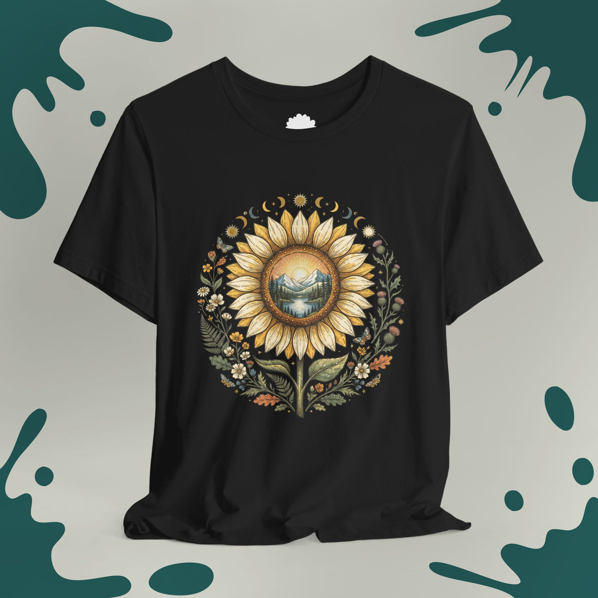 Sunflower Mountain Landscape T-Shirt