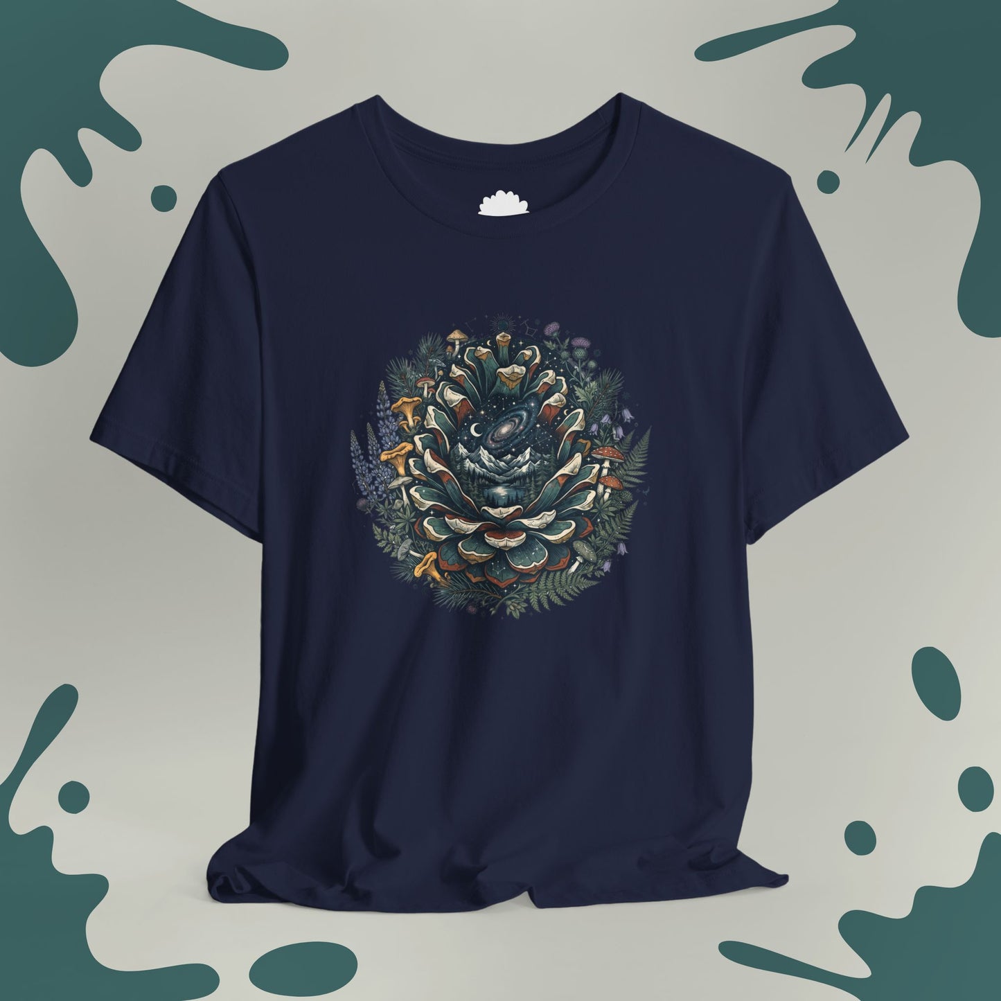Pinecone Galaxy & Forest Wreath T-Shirt