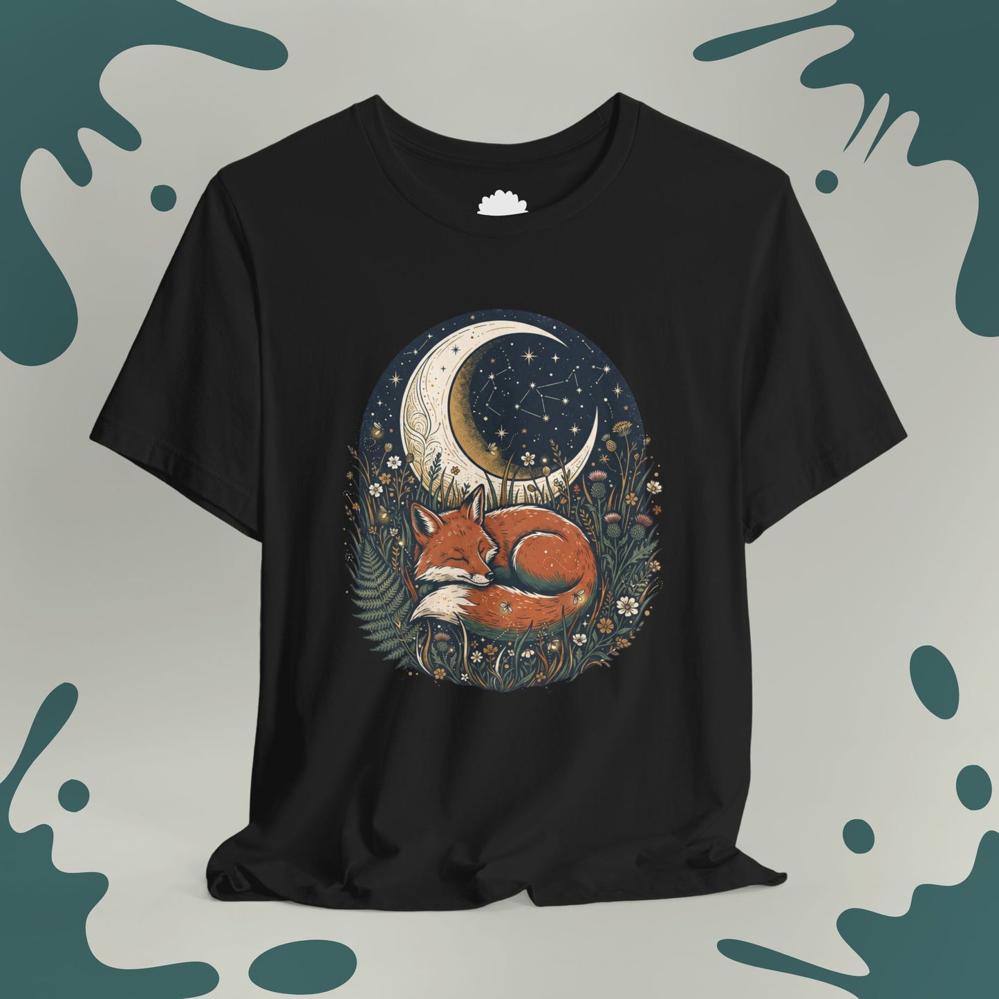 Sleeping Fox & Crescent Moon T-Shirt