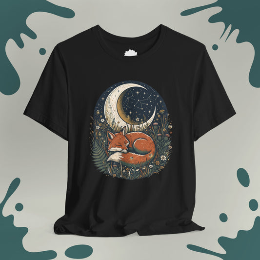 Sleeping Fox & Crescent Moon T-Shirt