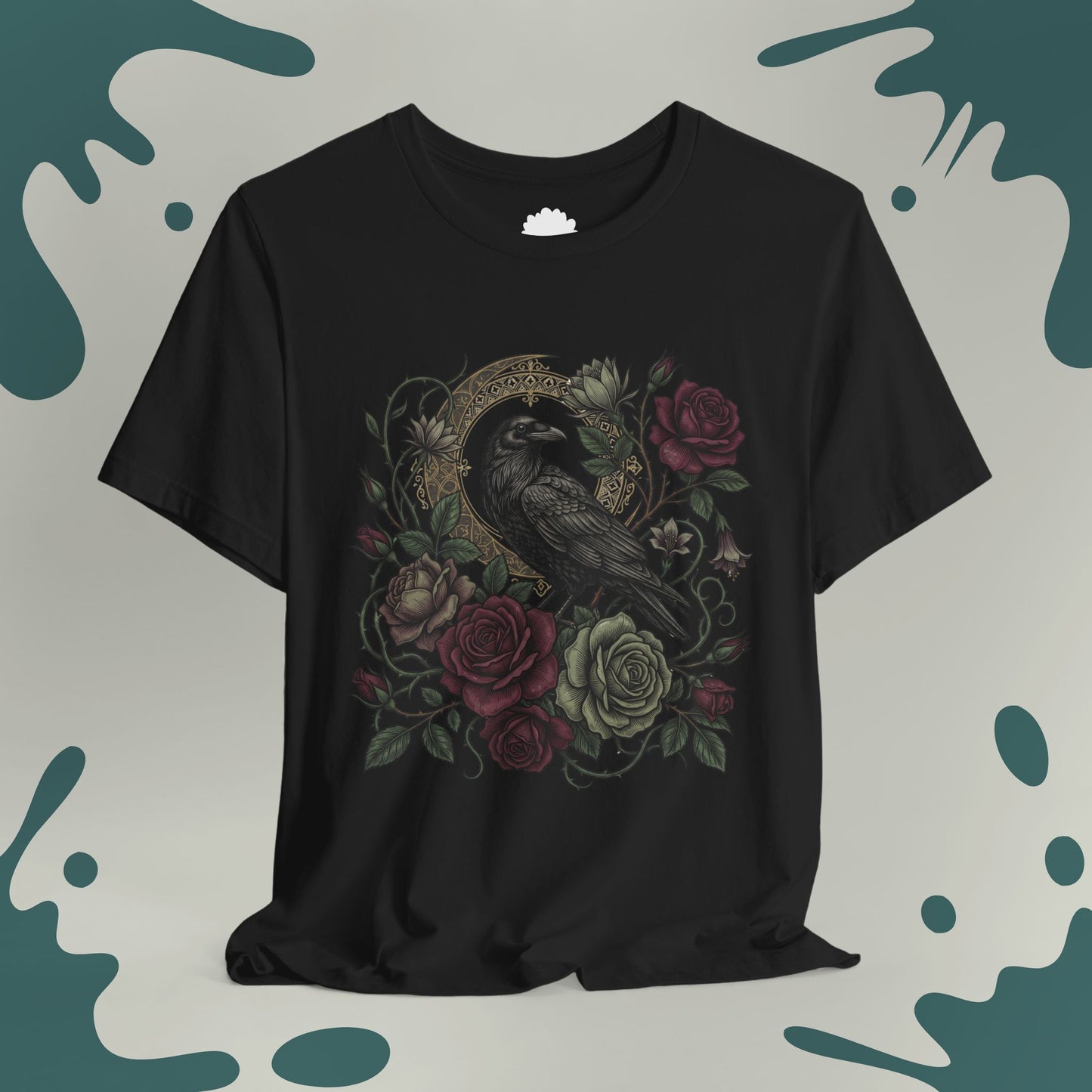 Gothic Raven & Roses T-Shirt