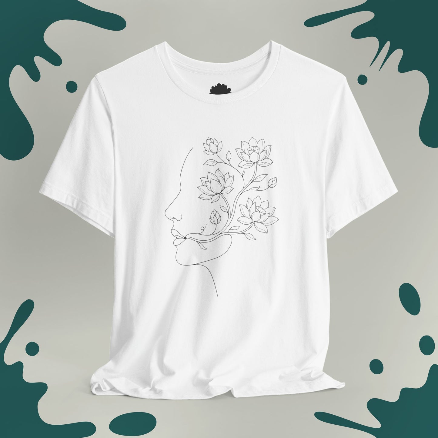 Blooming Lotus Line Art T-Shirt