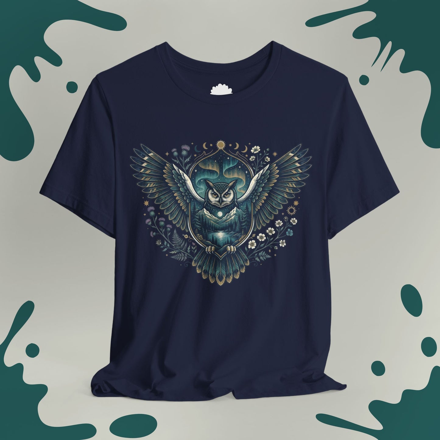 Guardian Owl & Aurora Borealis T-Shirt